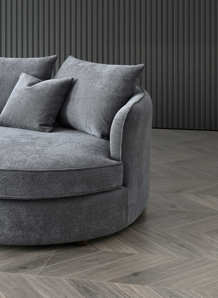 Sofista Rubin Right Corner Sofa in Charcoal Boucle
