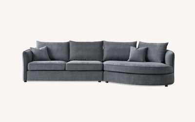Rubin Right Corner Sofa in Charcoal Boucle