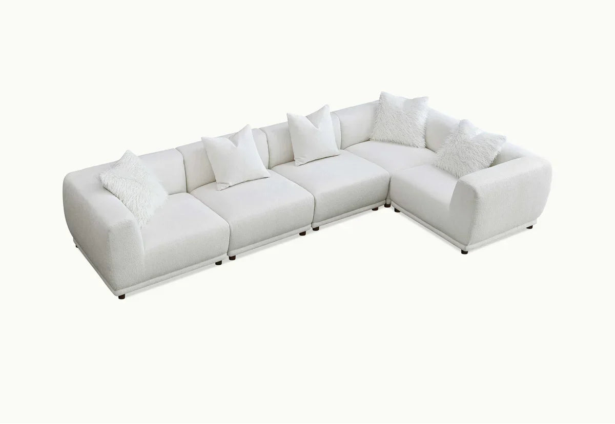 Lottie Right Corner Sofa in Polar Boucle