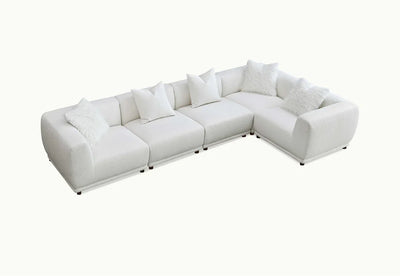 Lottie Right Corner Sofa in Polar Boucle