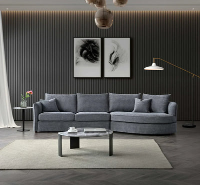 Rubin Right Corner Sofa in Charcoal Boucle