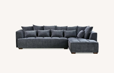 Gramercy Sofa in Steel Velvet