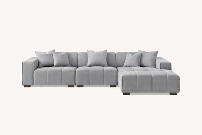 Leanord Corner Sofa in Cloudy Grey Boucle
