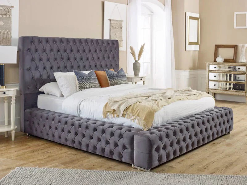 Sofia Chesterfield Fabric Bed Frame – Classic Button-Tufted Chesterfield Upholstered Bed UK