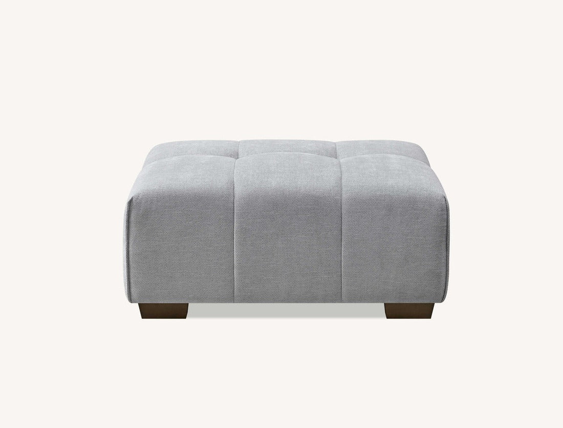 Leanord Footstool in Cloudy Grey Boucle - Sofista Living LTD 