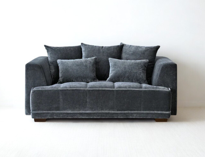 Gramercy Sofa in Steel Velvet