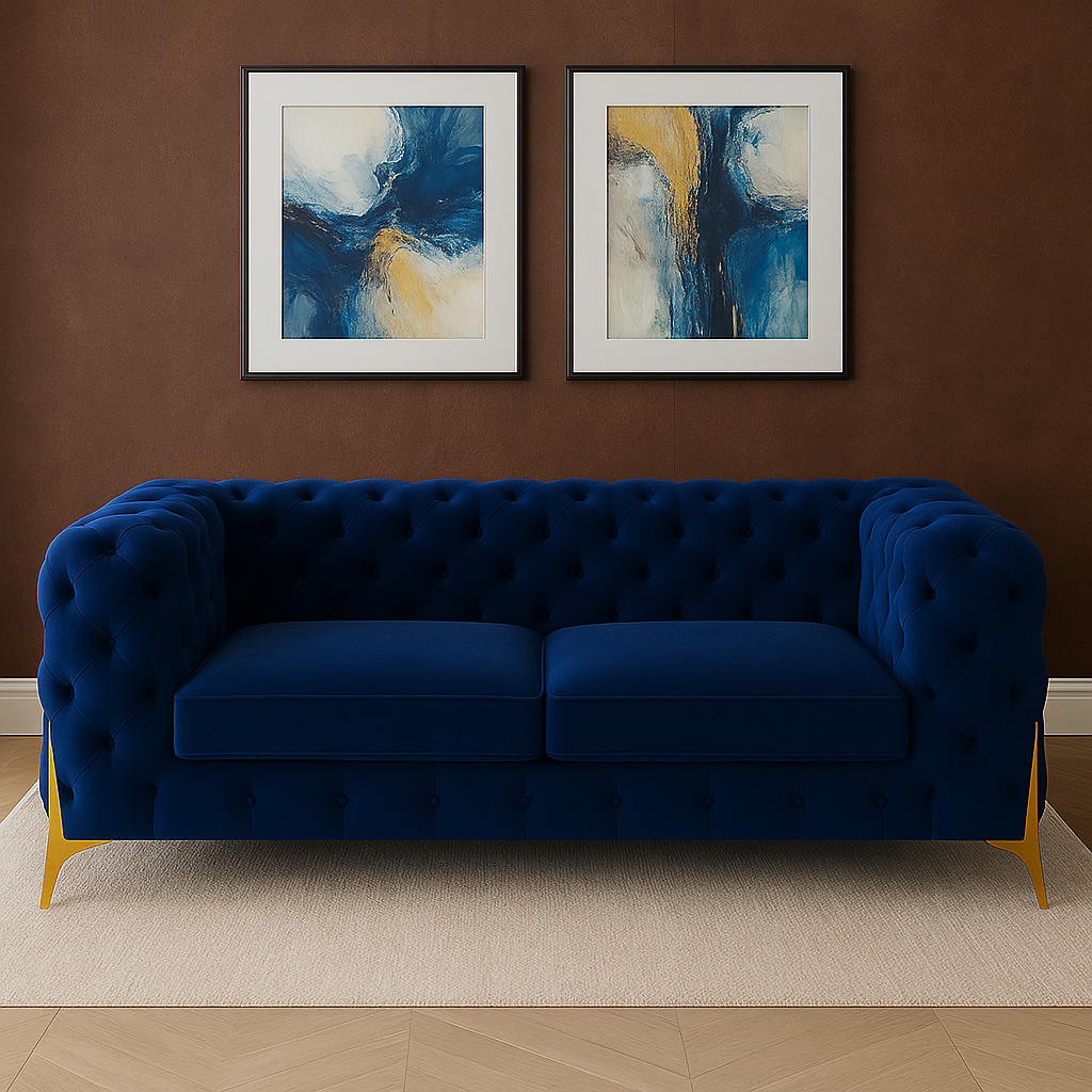 Ambassador Chesterfield 2 Seater Sofa – Classic Luxury Button-Tufted Sofa for Living Rooms UK