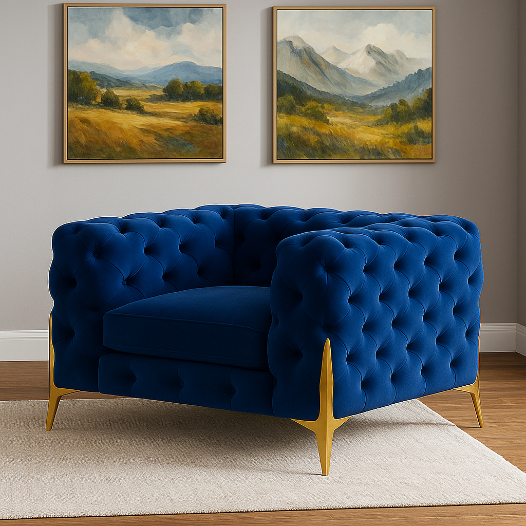 Ambassador Chesterfield 1 Seater Sofa – Classic Luxury Button-Tufted Armchair UK