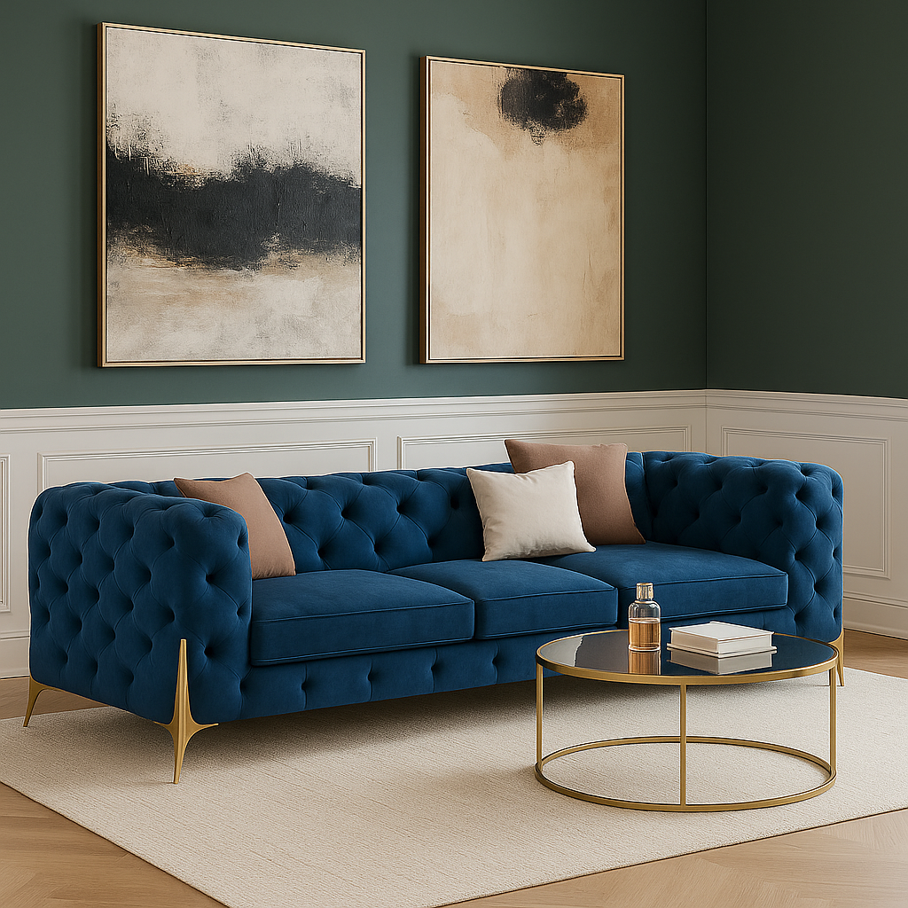Ambassador Chesterfield 3 Seater Sofa – Classic Luxury Button-Tufted Sofa for Elegant Homes UK