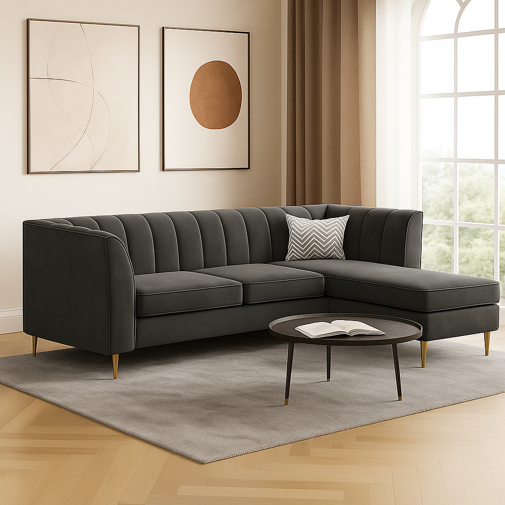 Sofista Aura L Shape Sofa – Modern Luxury L-Shape Corner Sofa with Plush Cushions UK