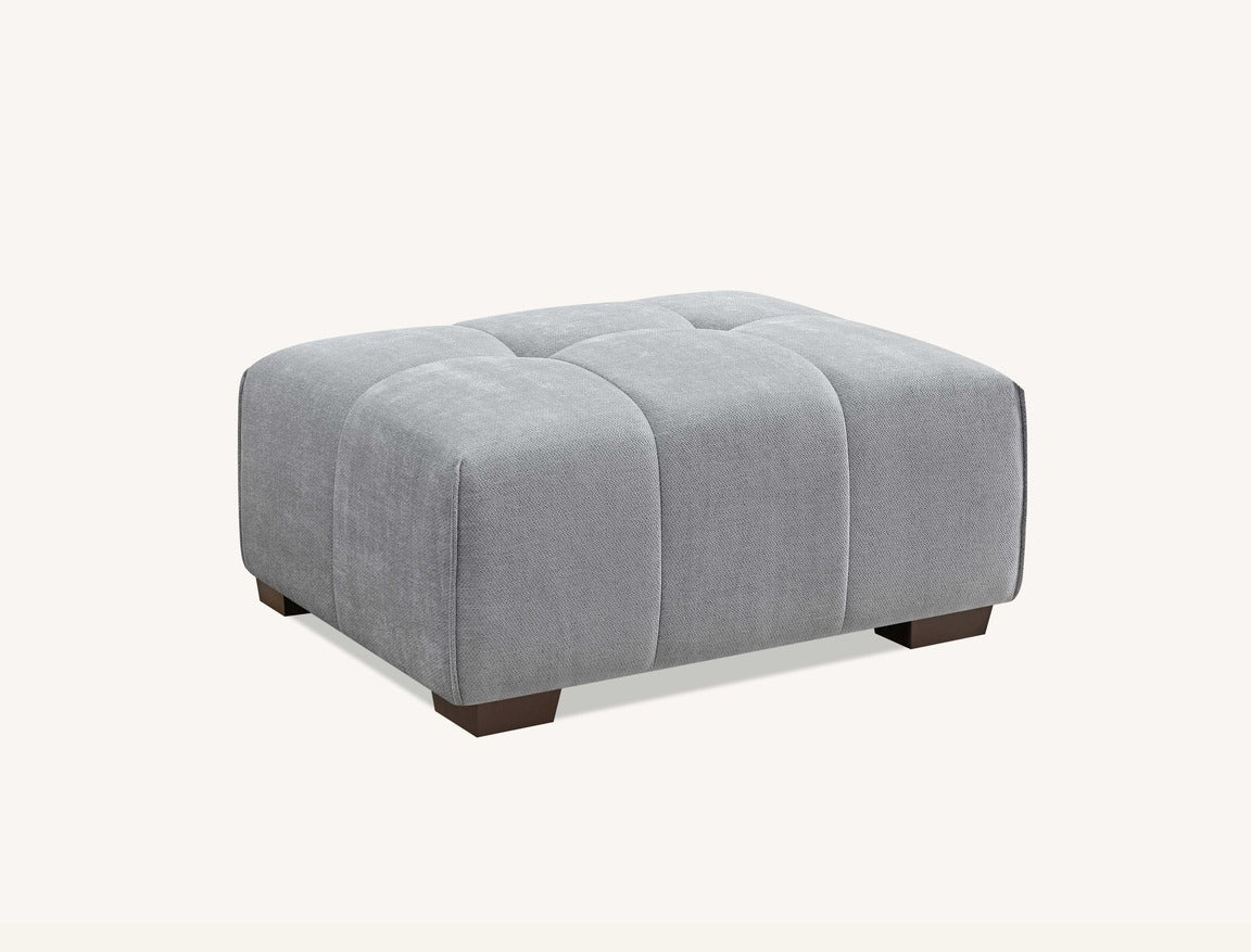 Leanord Footstool in Cloudy Grey Boucle