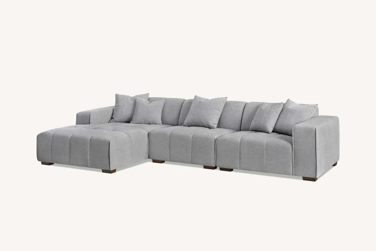 Leanord Corner Sofa in Cloudy Grey Boucle