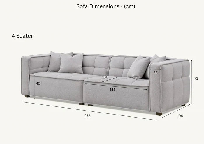 Sofista 4 Seater Murray Sofa in Putty Boucle Fabric - Sofista Living LTD 