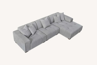 Leanord Corner Sofa in Cloudy Grey Boucle