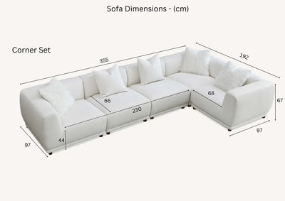 Lottie Right Corner Sofa in Polar Boucle