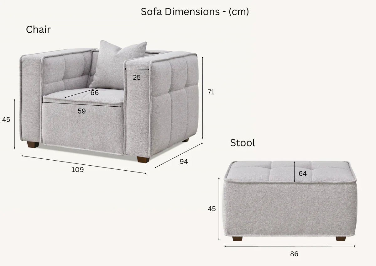 Murray Sofa in Putty Boucle Fabric