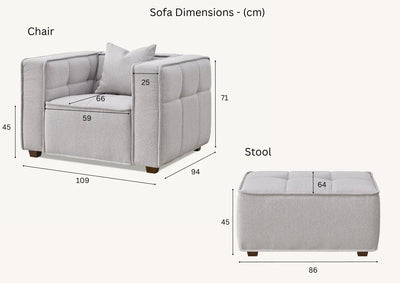 Murray Sofa in Putty Boucle Fabric