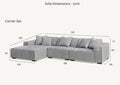 Sofista Leanord Left Corner Sofa in Cloudy Grey Boucle - Sofista Living LTD 