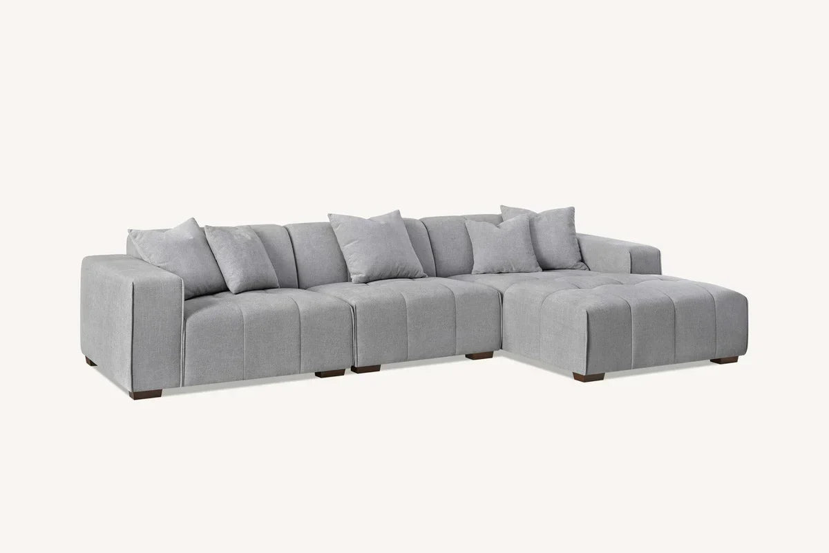 Leanord Corner Sofa in Cloudy Grey Boucle