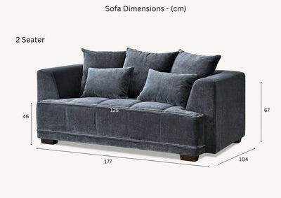 Gramercy Sofa in Steel Velvet