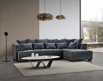 Gramercy Sofa in Steel Velvet
