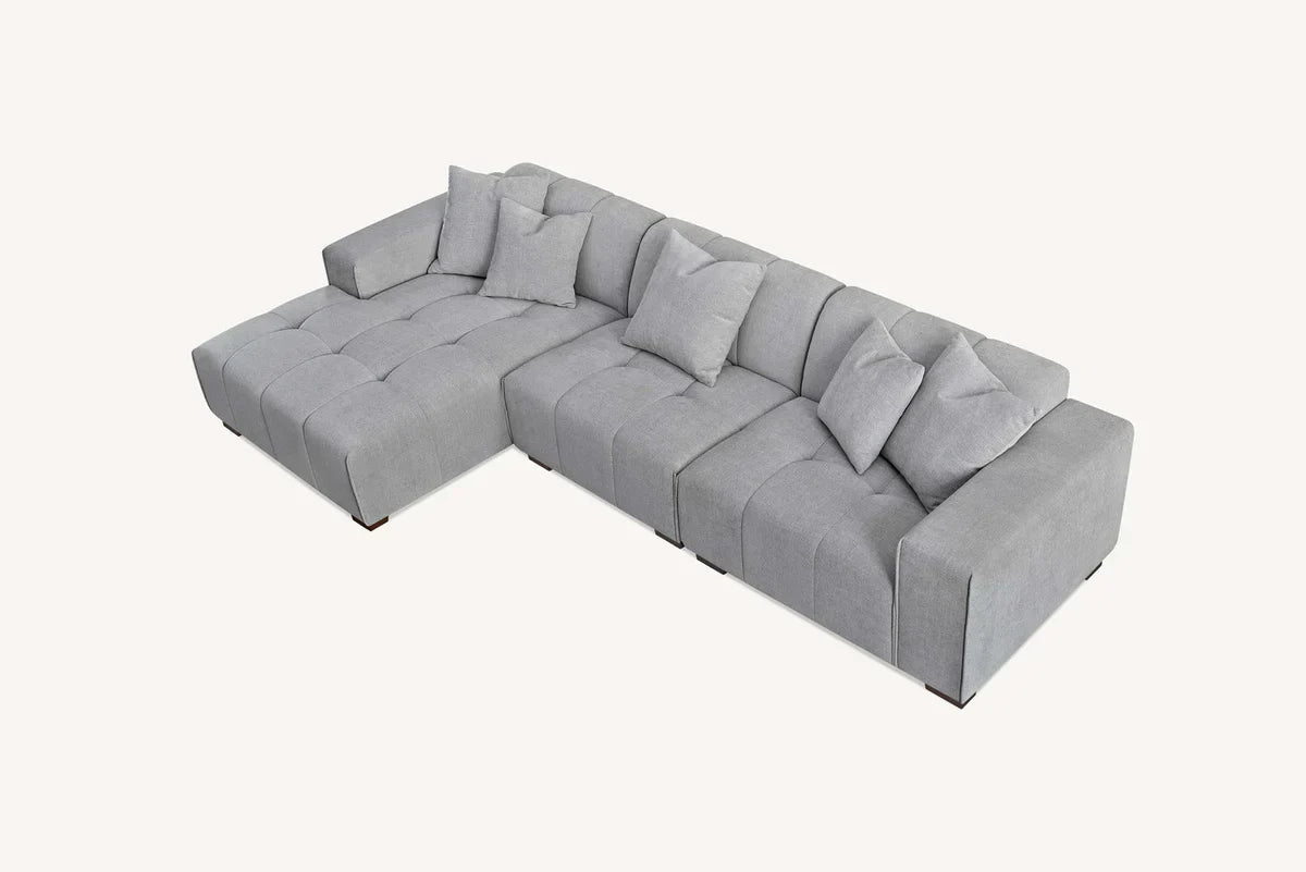 Leanord Corner Sofa in Cloudy Grey Boucle