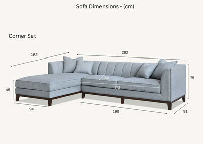 Sofista Left Cooper Sofa in Dolphin Boucle