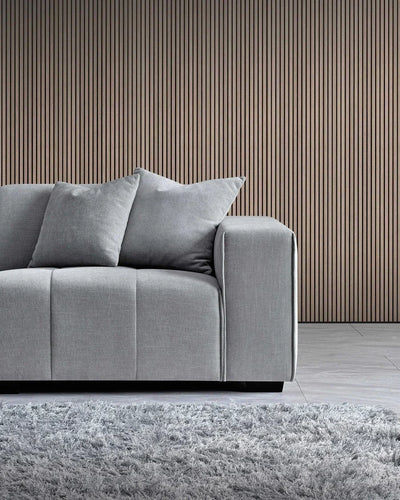 Leanord Corner Sofa in Cloudy Grey Boucle