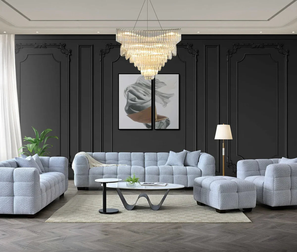 Tribeca Sofa in Pearl Boucle