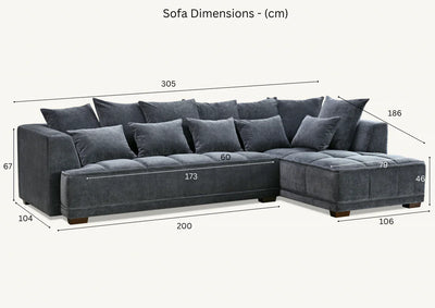 Gramercy Sofa in Steel Velvet