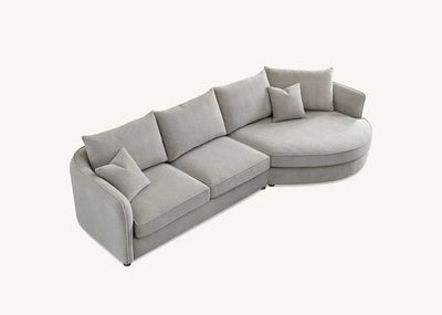 Sofista Rubin Right Corner Sofa in Charcoal Boucle