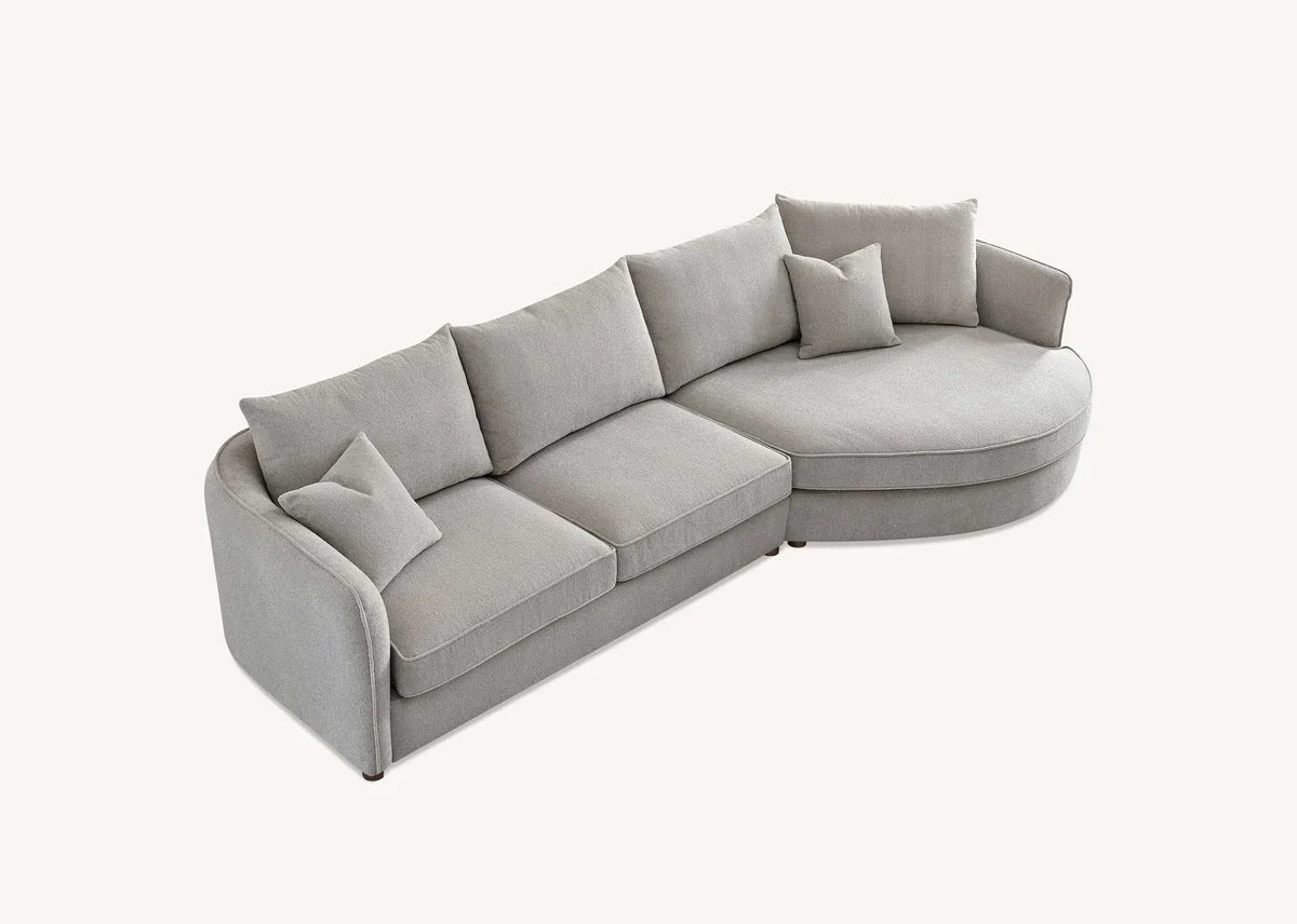 Rubin Right Corner Sofa in Charcoal Boucle