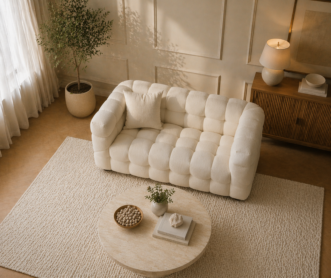 Bubble Sofa 2+2+2 with matching footstool