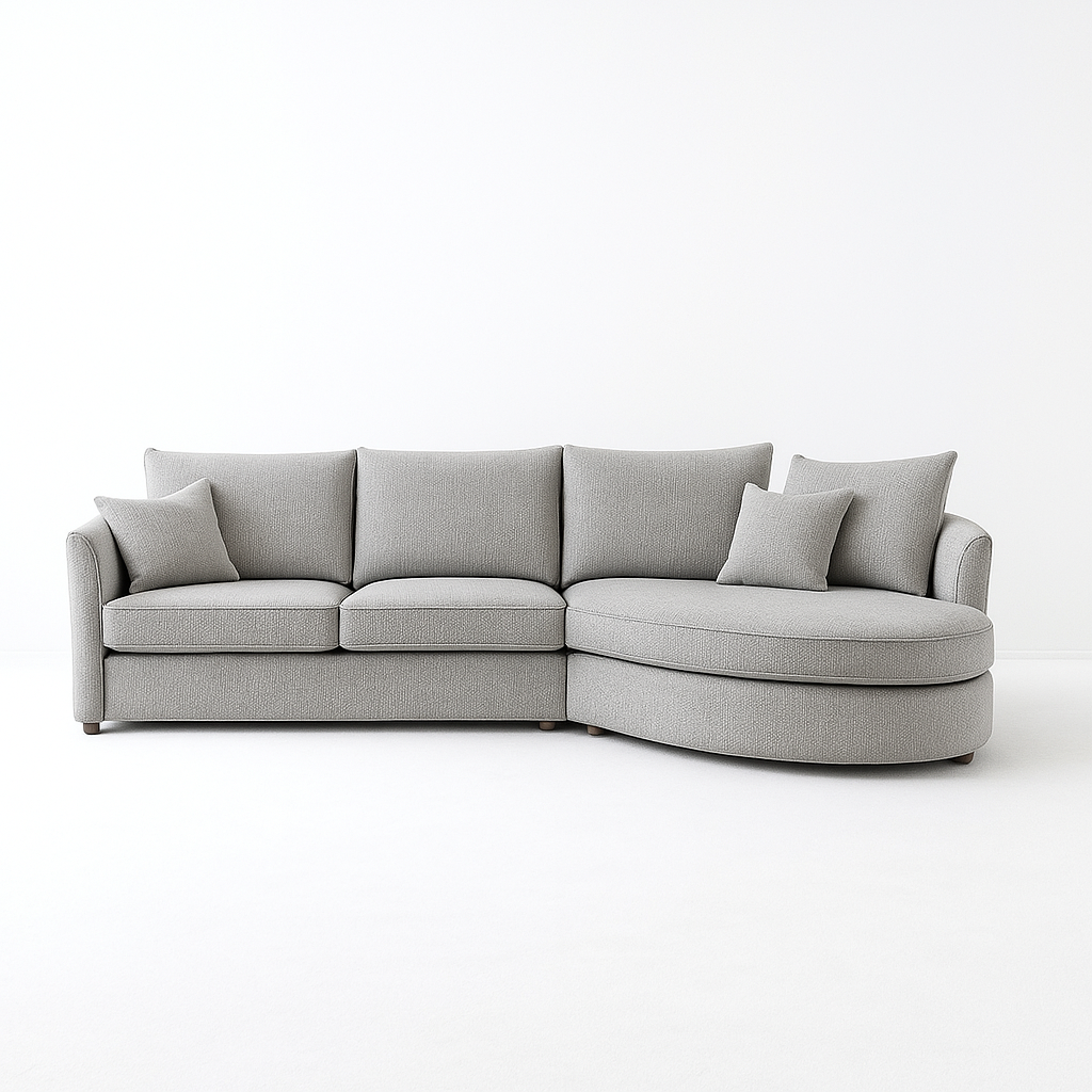 Rubin Right Corner Sofa in Charcoal Boucle