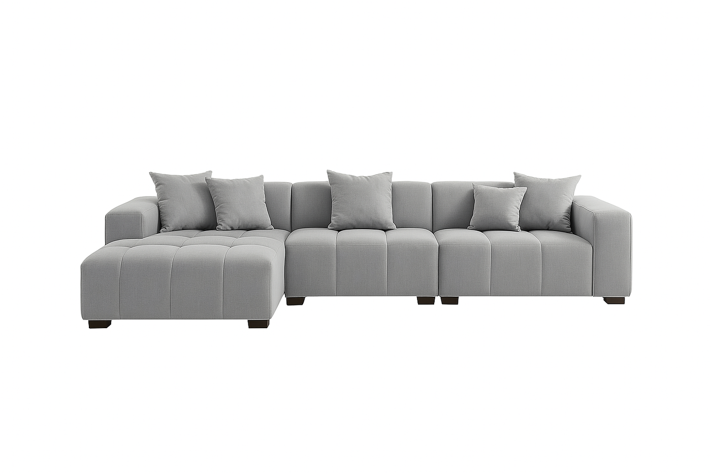 Leanord Corner Sofa in Cloudy Grey Boucle