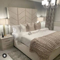 Elegance Upholstered Bed – Modern Chevron Pattern Luxury Upholstered Bed Frame UK