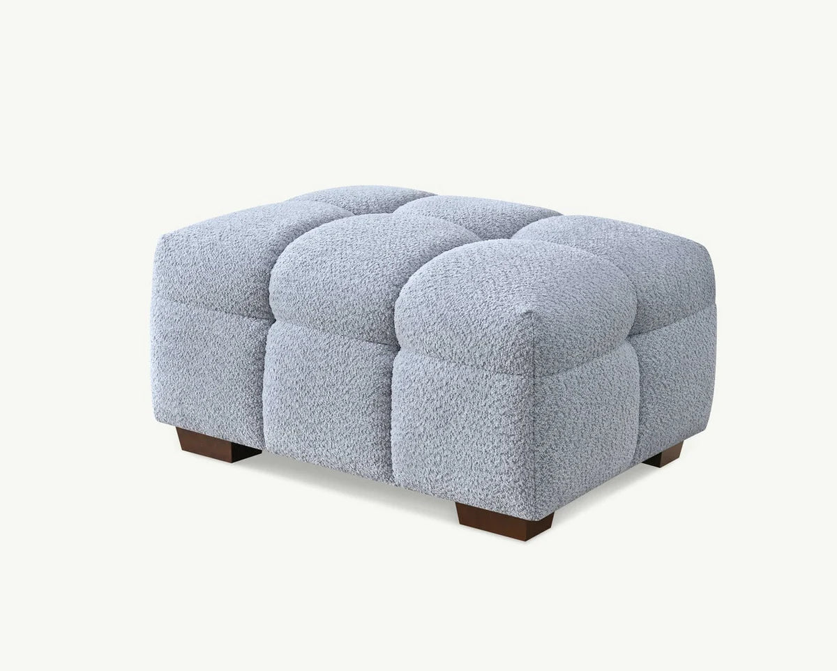 Tribeca Footstool in Pearl Boucle