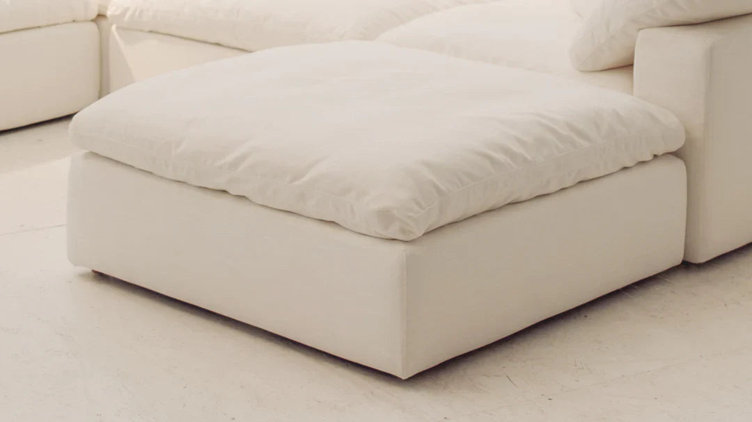 Sofista Cloud Footstool | Luxury Bouclé Ottoman Pouffe | Modern Footrest UK