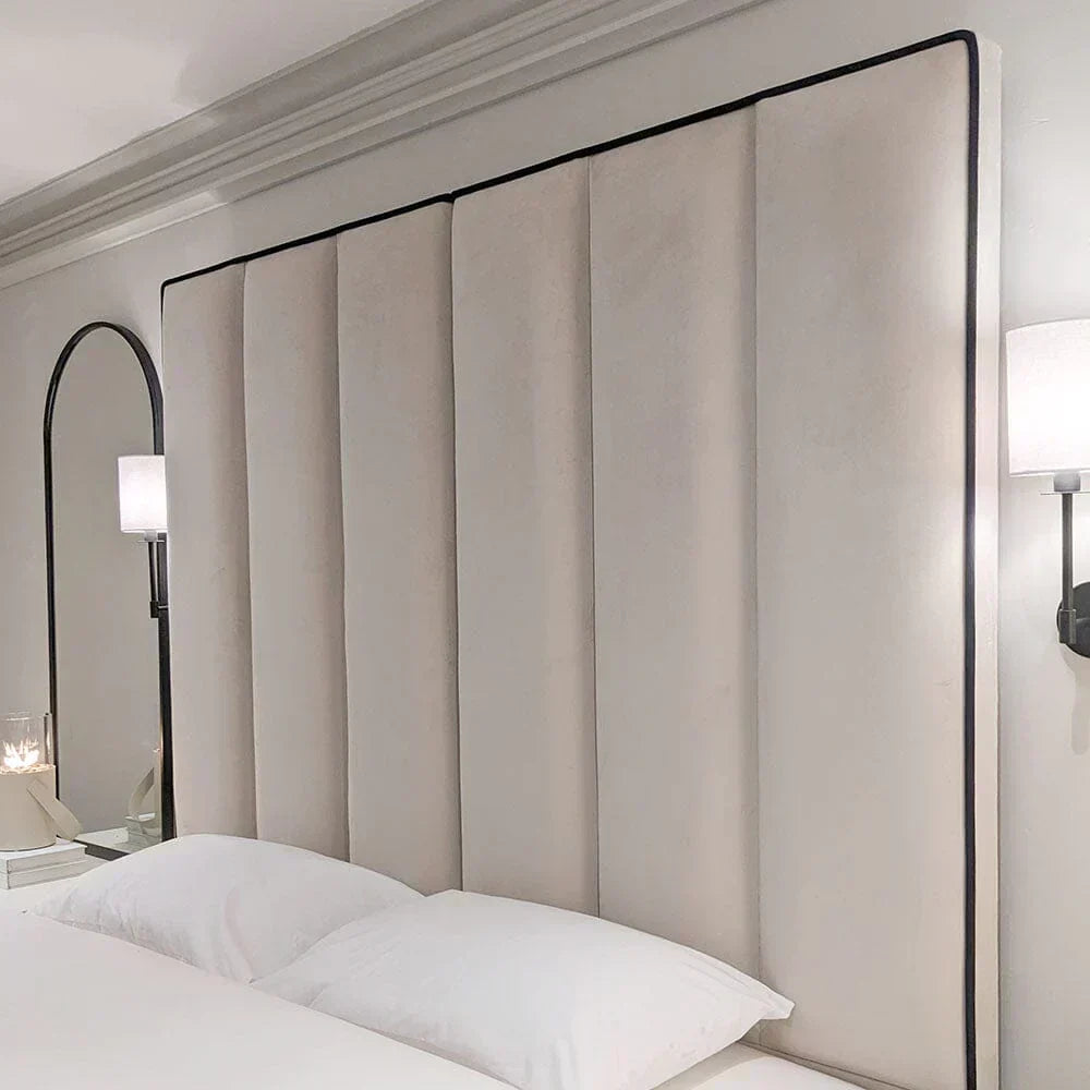 Kensington Luxury Panelled Bed With Contrast Black Piping - Sofista Living LTD 