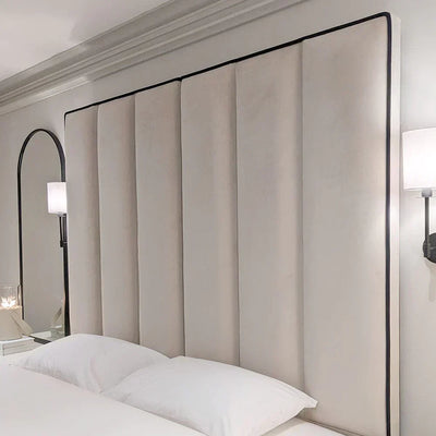 Kensington Luxury Panelled Bed With Contrast Black Piping
