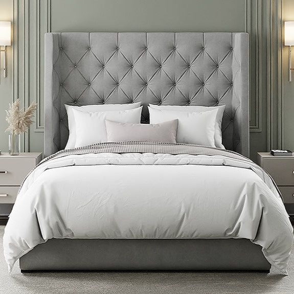 Dorchester Winged Bed – Classic Luxury Winged Upholstered Bed Frame for Bedrooms UK