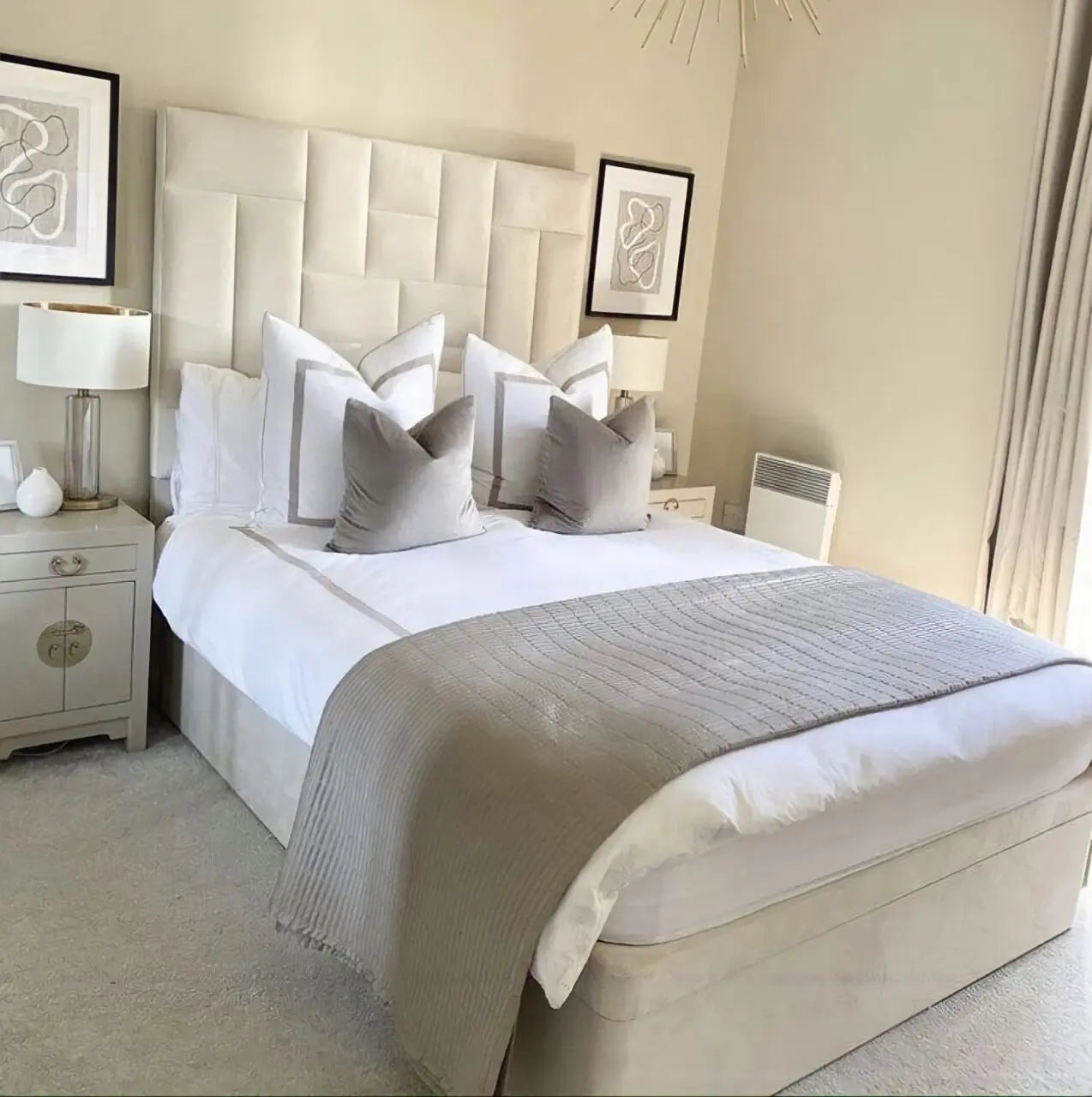 Luxe Linea Upholstered Bed – Modern Linear Design Luxury Upholstered Bed Frame UK