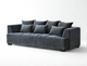Sofista Gramercy 3 Seater Sofa in Steel Velvet
