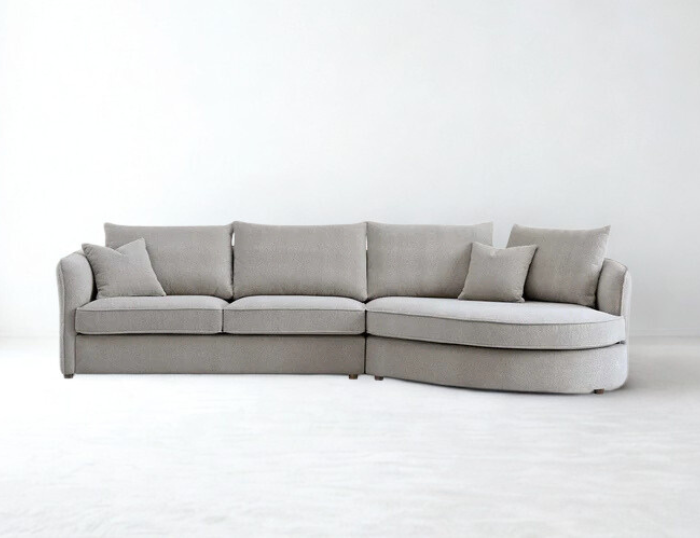 Sofista Rubin Right Corner Sofa in Charcoal Boucle