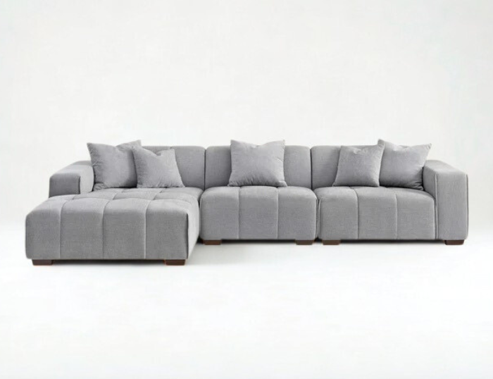 Sofista Leanord Left Corner Sofa in Cloudy Grey Boucle - Sofista Living LTD 