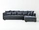 Sofista Gramercy Right Corner Sofa in Steel Velvet