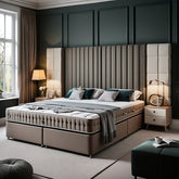 Divan Bed And Headboard – Multi-Panelled Bed