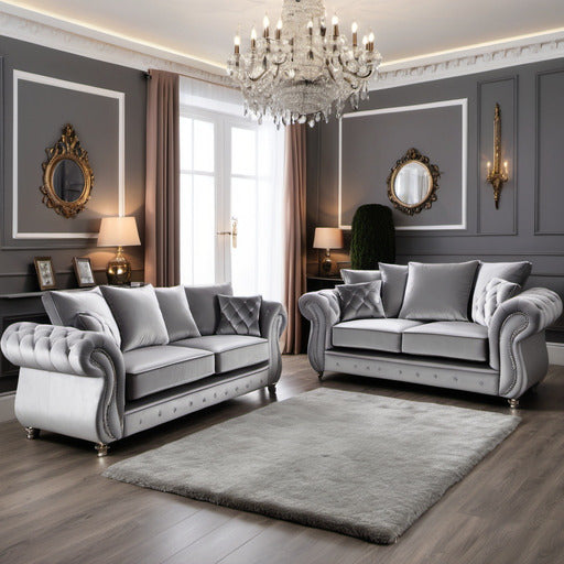 Majestic 3+2 Plush Velvet Sofa Range With Matching Feet Option